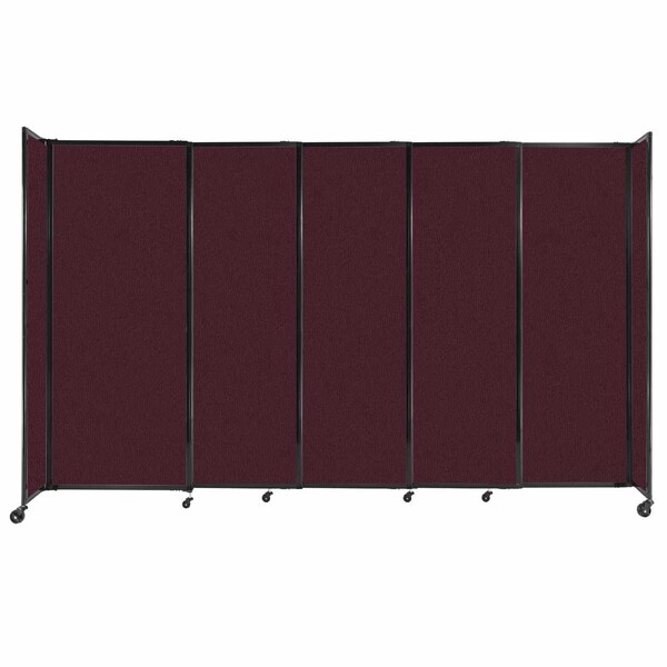 StraightWall Sliding Portable Partition 11'3" x 6'10" Cranberry Fabric